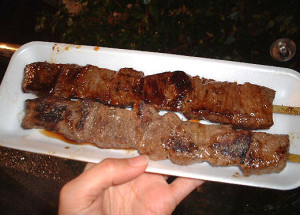 焼き鳥器でも牛串が焼けます！